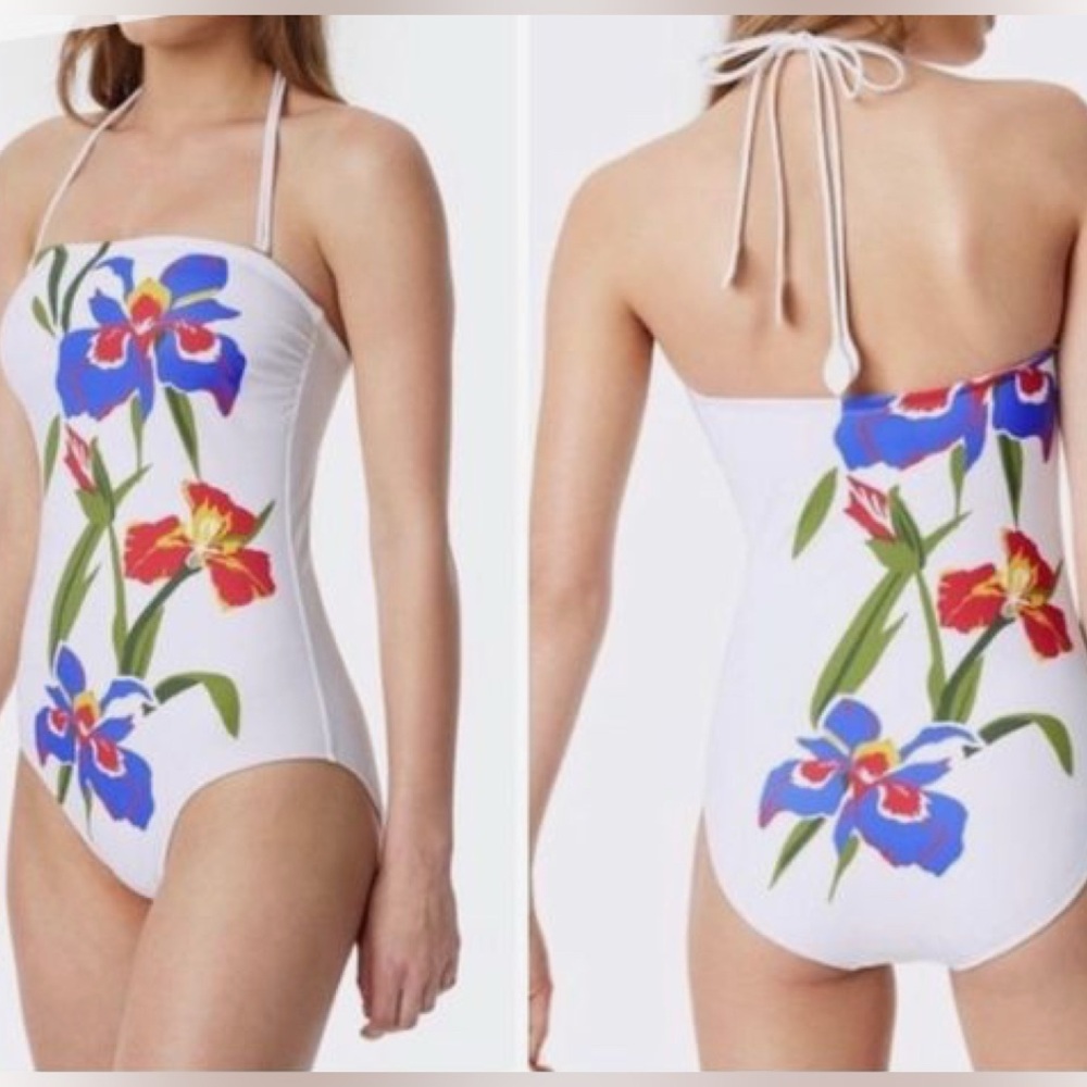 Tory Burch, one piece Floral Strapless Swimsuit read notes - Picture 2 of 16